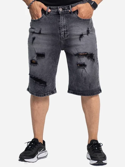 Men's denim shorts with zipper, code j100
