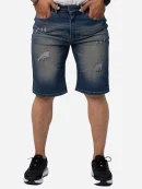 Men's dirty blue denim shorts J102