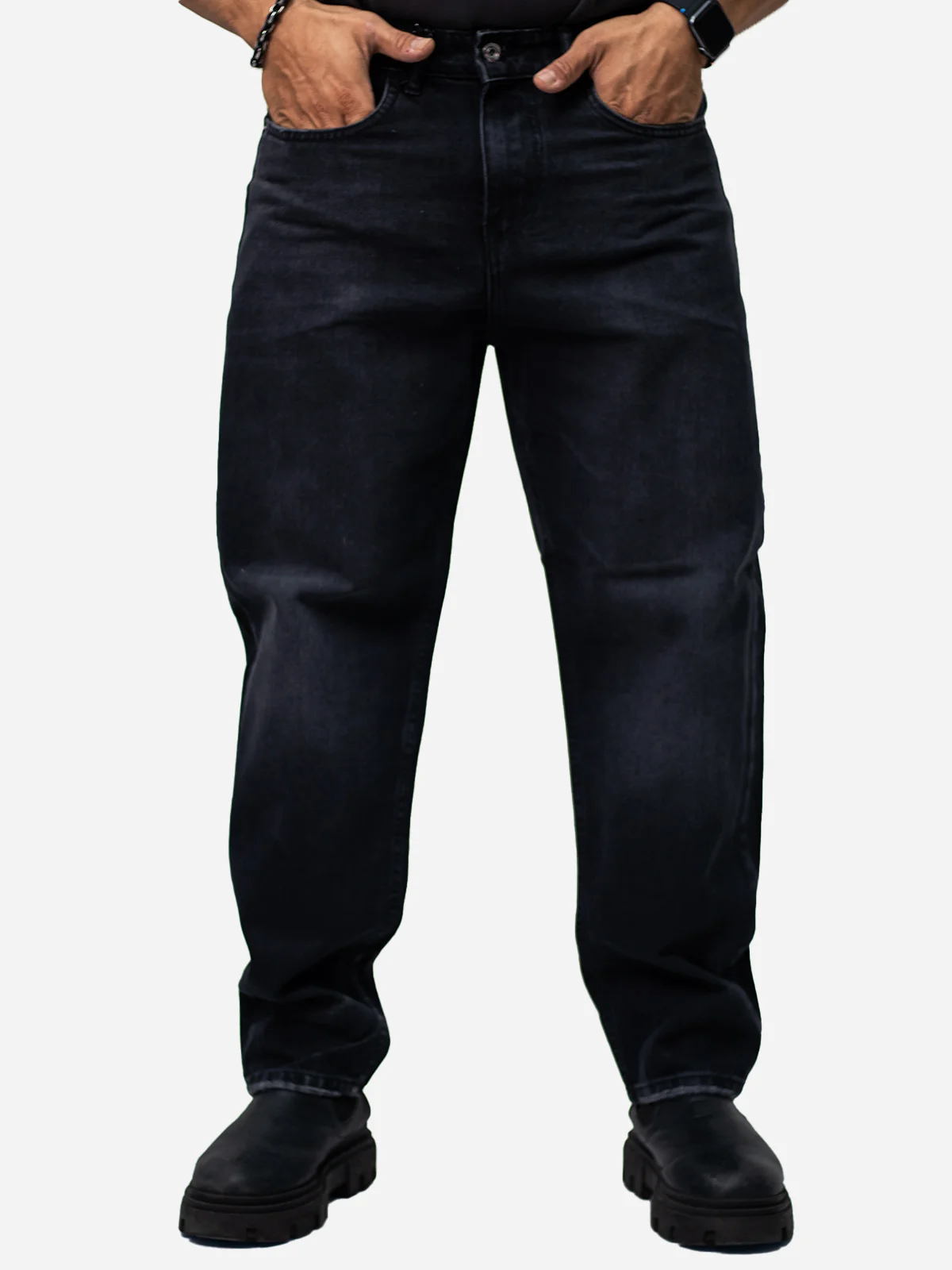 Men's charcoal mom jeans J207