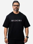 Balenciaga Macan Men's Black T-Shirt with Squares Code 1071