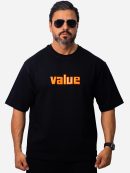 Men's black T-shirt, value, Macan, striped, code 1073